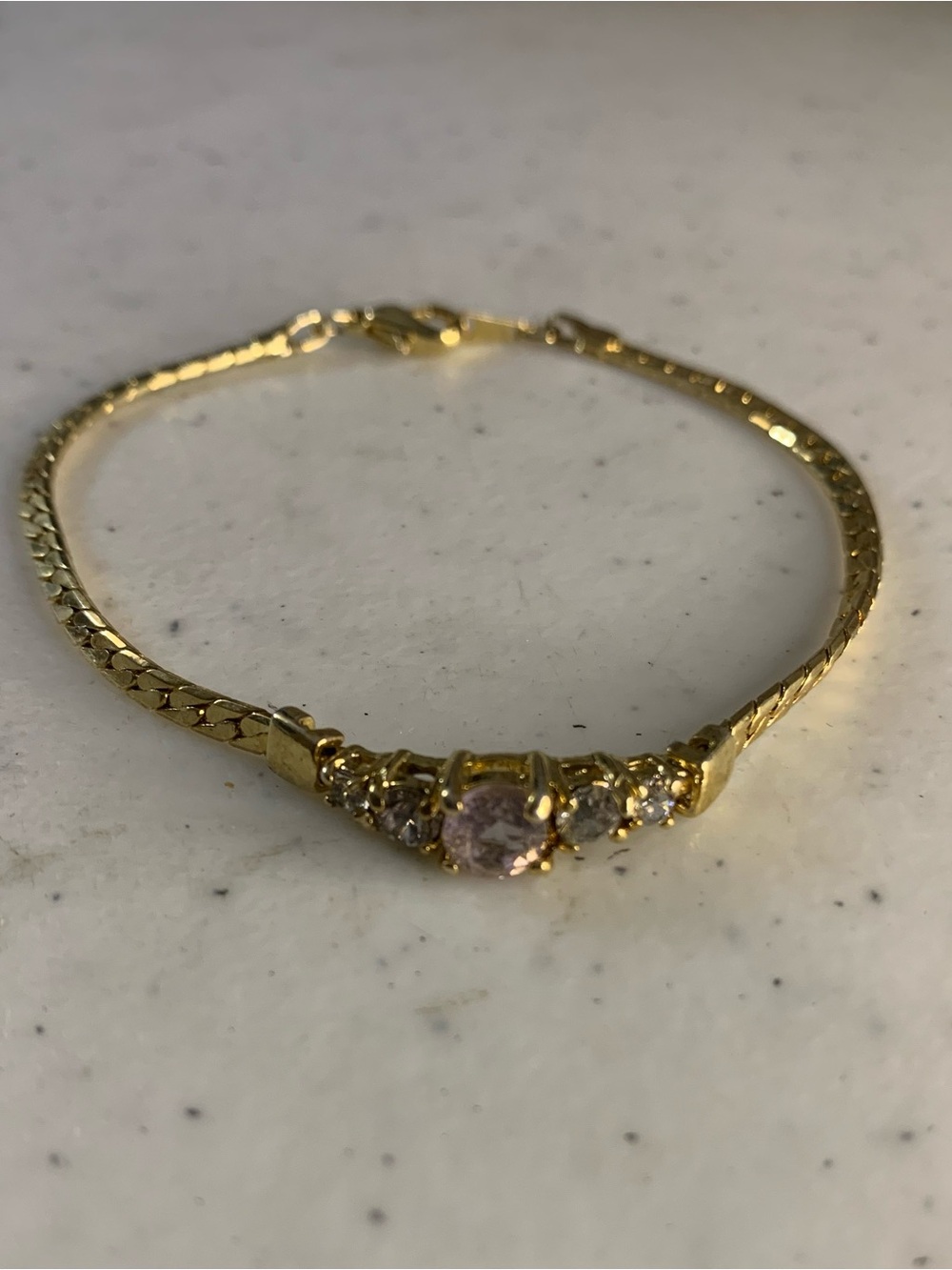 Gold-Tone Cubic Zirconia Accent Women's Bracelet